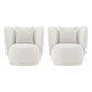 Manhattan Comfort Contemporary Siri 2-Piece Linen Accent Chair With Pillows In Cream
