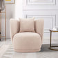 Manhattan Comfort Contemporary Siri 2-Piece Linen Accent Chair With Pillows In Wheat