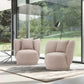 Manhattan Comfort Contemporary Siri 2-Piece Linen Accent Chair With Pillows In Wheat