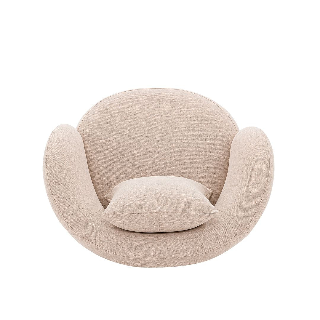 Manhattan Comfort Contemporary Siri 2-Piece Linen Accent Chair With Pillows In Wheat