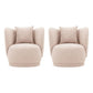 Manhattan Comfort Contemporary Siri 2-Piece Linen Accent Chair With Pillows In Wheat