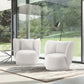 Manhattan Comfort Contemporary Siri Linen Accent Chair With Pillows In Cream