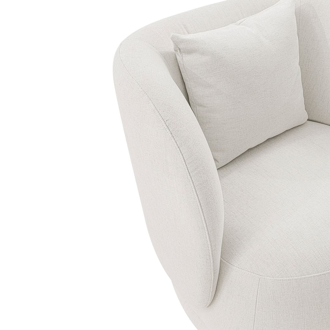Manhattan Comfort Contemporary Siri Linen Accent Chair With Pillows In Cream