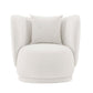Manhattan Comfort Contemporary Siri Linen Accent Chair With Pillows In Cream