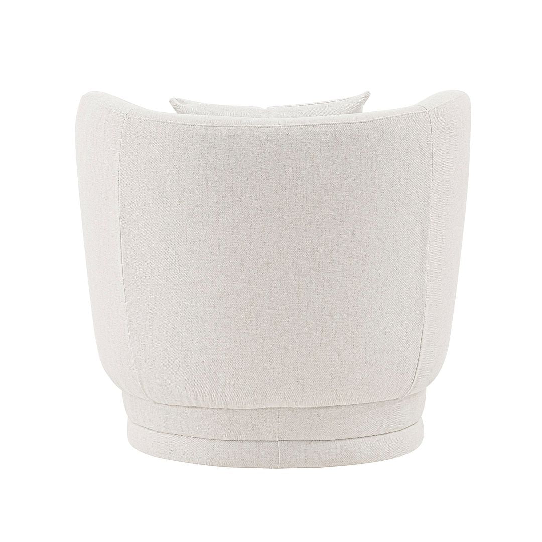 Manhattan Comfort Contemporary Siri Linen Accent Chair With Pillows In Cream