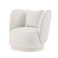 Manhattan Comfort Contemporary Siri Linen Accent Chair With Pillows In Cream