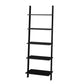 Manhattan Comfort Cooper 5-Shelf Floating Ladder Bookcase Cabinet In Black