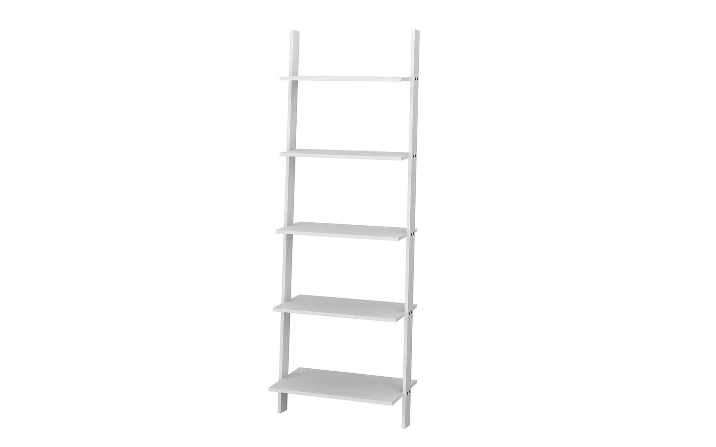 Manhattan Comfort Cooper 5-Shelf Floating Ladder Bookcase Cabinet In White