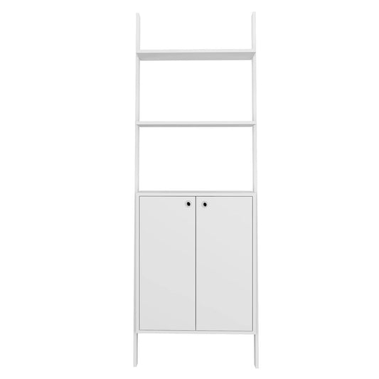 Manhattan Comfort Cooper Ladder Display Cabinet With 2 Floating Shelves In White