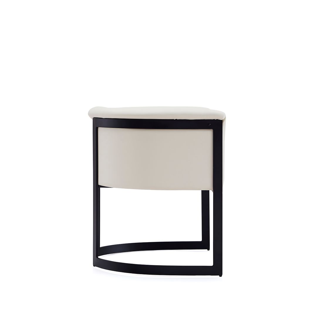 Manhattan Comfort Corso Leatherette Dining Chair With Metal Frame In Cream