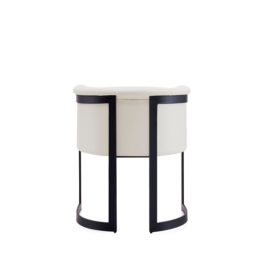 Manhattan Comfort Corso Leatherette Dining Chair With Metal Frame In Cream
