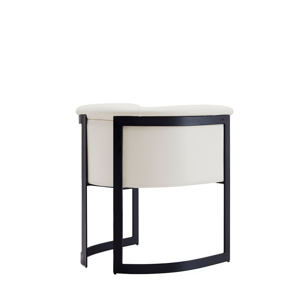 Manhattan Comfort Corso Leatherette Dining Chair With Metal Frame In Cream