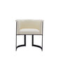 Manhattan Comfort Corso Leatherette Dining Chair With Metal Frame In Cream