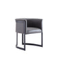 Manhattan Comfort Corso Leatherette Dining Chair With Metal Frame In Gray