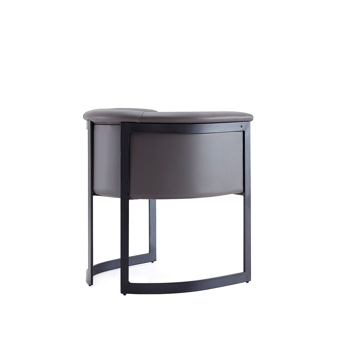 Manhattan Comfort Corso Leatherette Dining Chair With Metal Frame In Gray