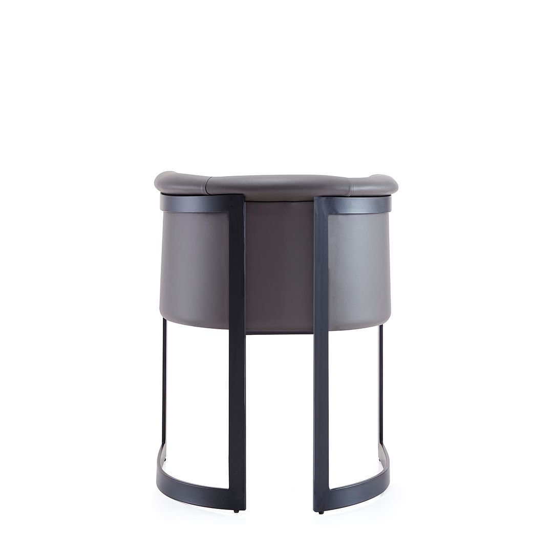 Manhattan Comfort Corso Leatherette Dining Chair With Metal Frame In Gray