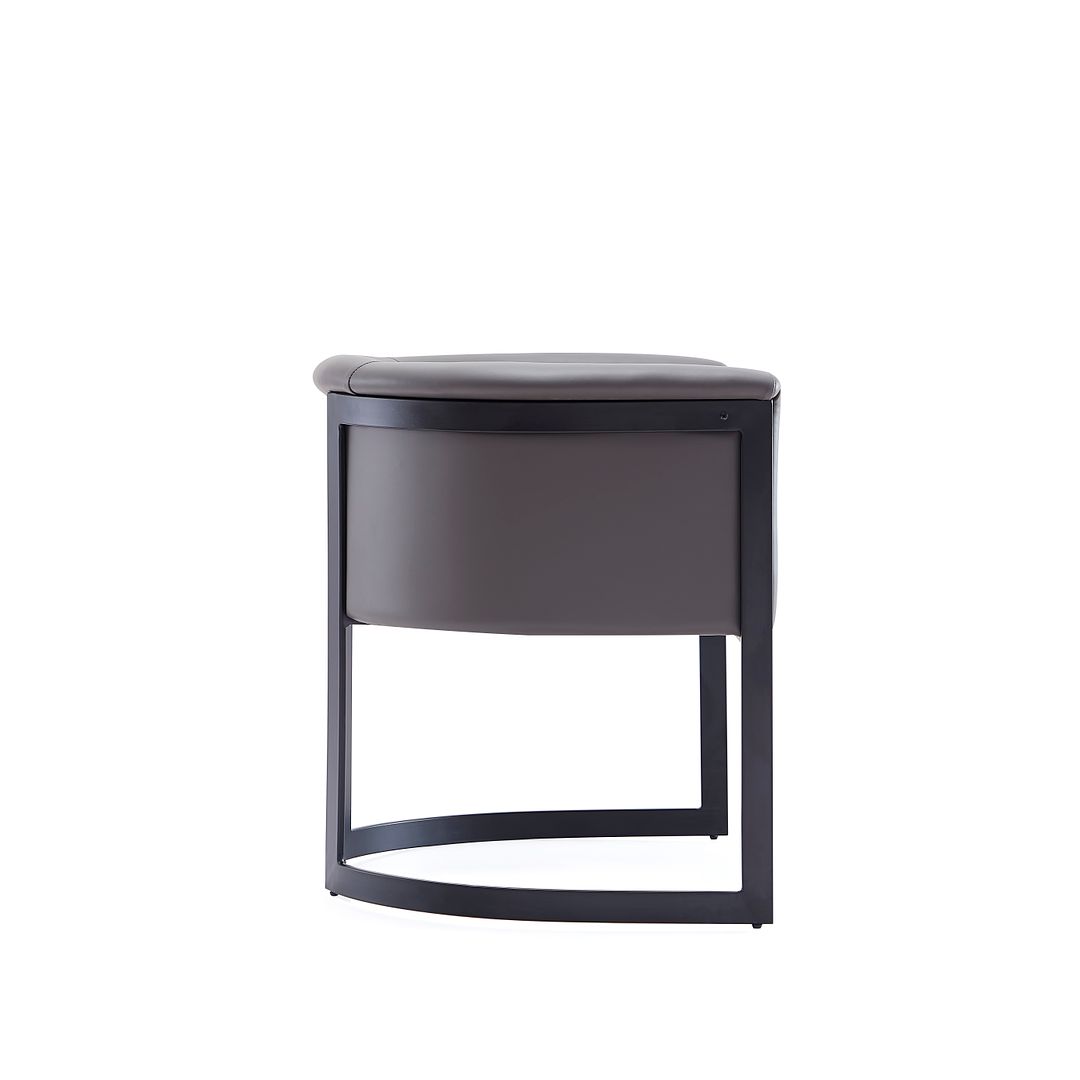 Manhattan Comfort Corso Leatherette Dining Chair With Metal Frame In Gray