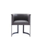 Manhattan Comfort Corso Leatherette Dining Chair With Metal Frame In Gray