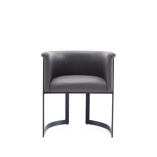 Manhattan Comfort Corso Leatherette Dining Chair With Metal Frame In Gray