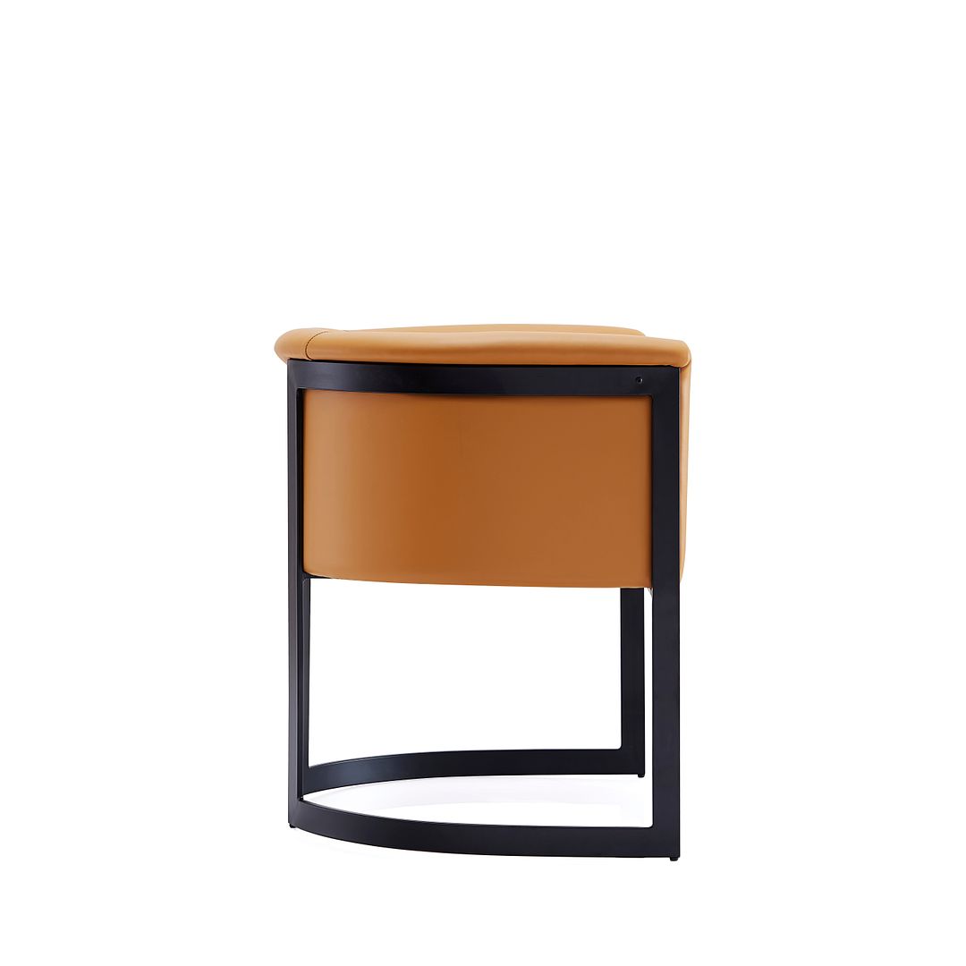 Manhattan Comfort Corso Leatherette Dining Chair With Metal Frame In Tan