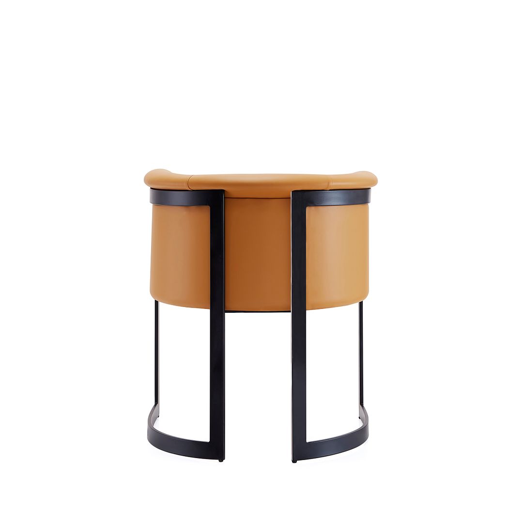 Manhattan Comfort Corso Leatherette Dining Chair With Metal Frame In Tan
