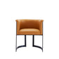 Manhattan Comfort Corso Leatherette Dining Chair With Metal Frame In Tan
