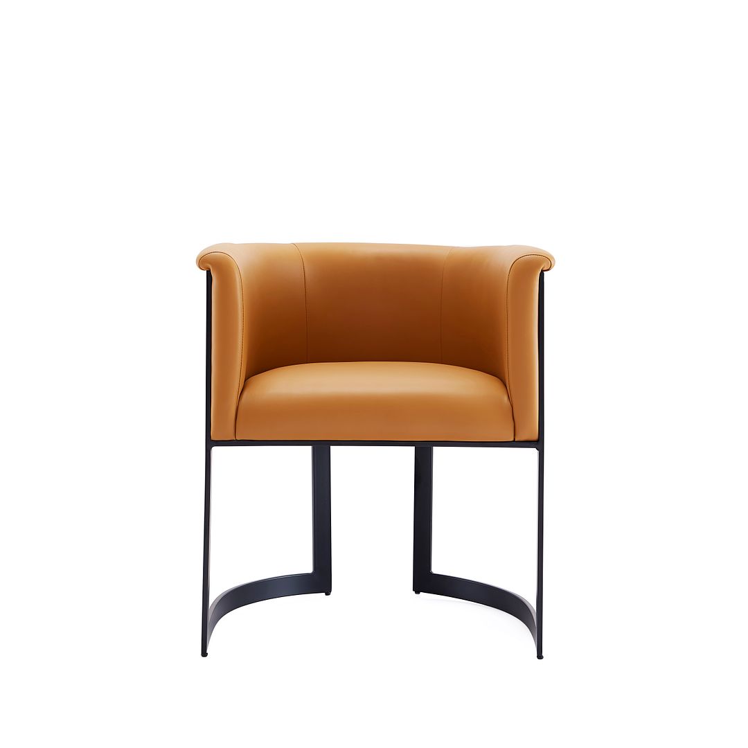 Manhattan Comfort Corso Leatherette Dining Chair With Metal Frame In Tan