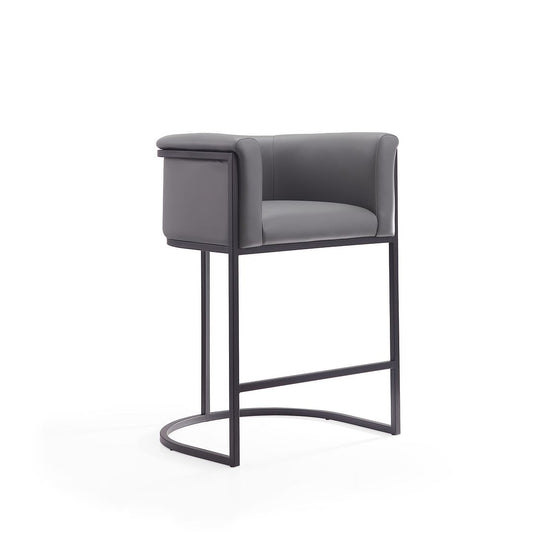 Manhattan Comfort Cosmopolitan 34" Gray & Black Metal Counter Height Bar Stool