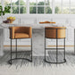 Manhattan Comfort Cosmopolitan 38"H Camel & Black Metal Barstool