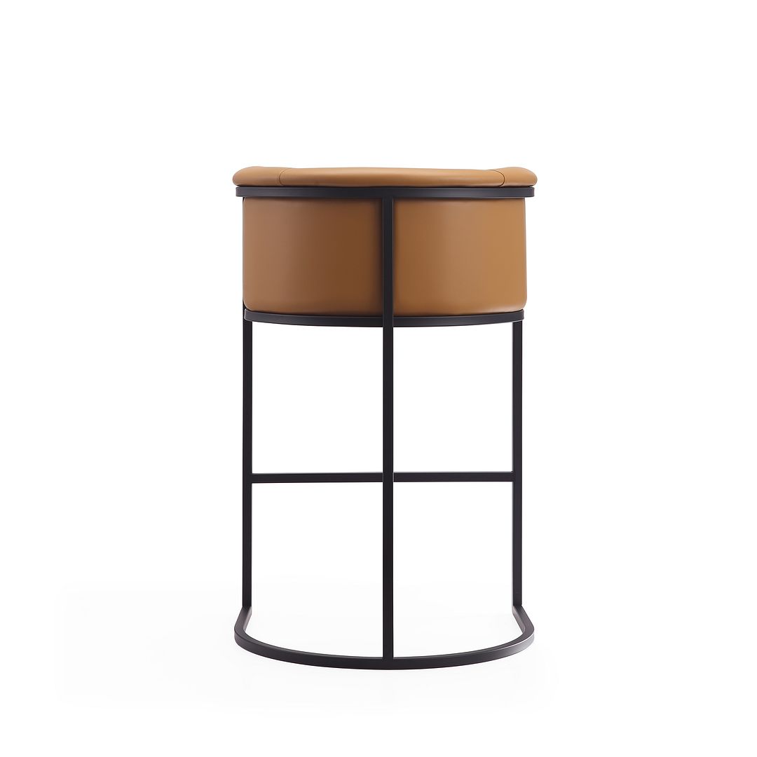 Manhattan Comfort Cosmopolitan 38"H Camel & Black Metal Barstool
