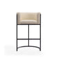 Manhattan Comfort Cosmopolitan 38"H Cream & Black Metal Barstool