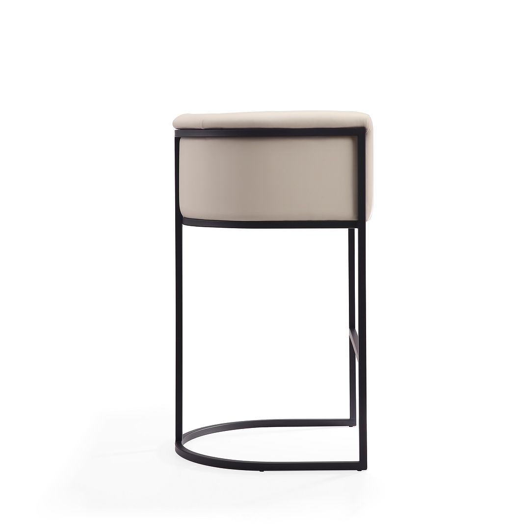 Manhattan Comfort Cosmopolitan 38"H Cream & Black Metal Barstool