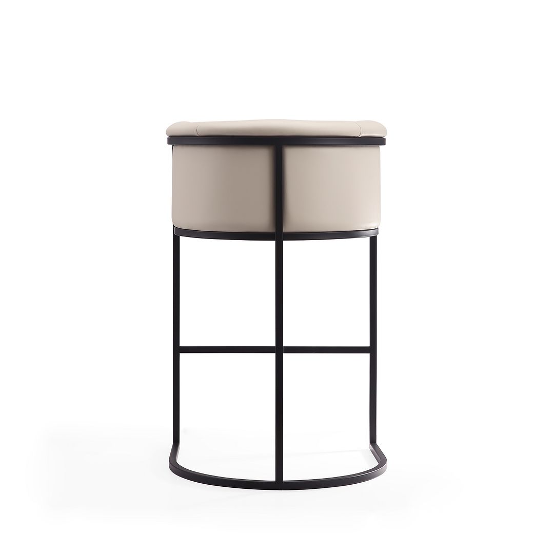 Manhattan Comfort Cosmopolitan 38"H Cream & Black Metal Barstool