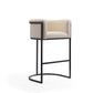 Manhattan Comfort Cosmopolitan 38"H Cream & Black Metal Barstool
