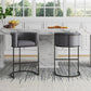 Manhattan Comfort Cosmopolitan 38"H Gray & Black Metal Barstool