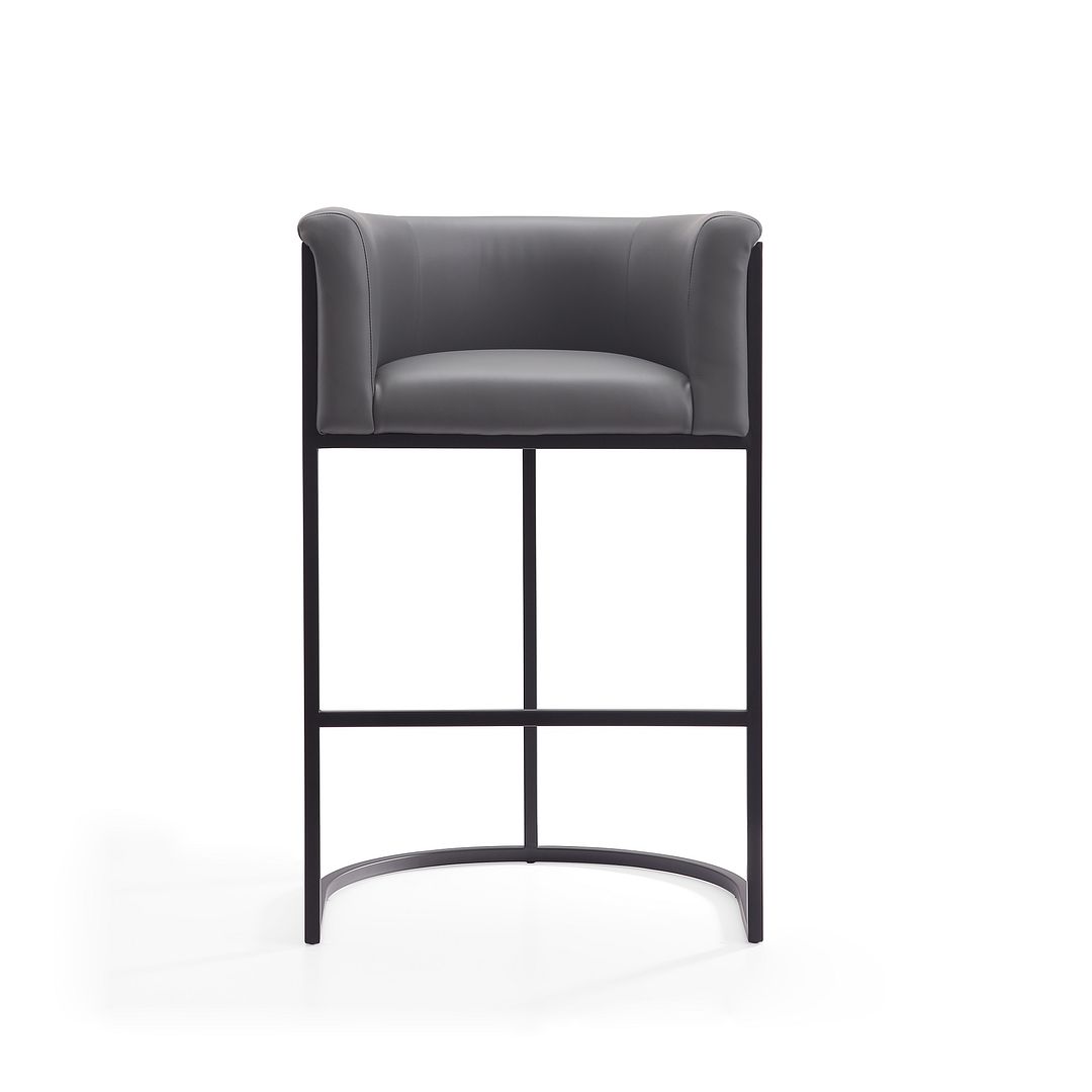 Manhattan Comfort Cosmopolitan 38"H Gray & Black Metal Barstool