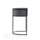 Manhattan Comfort Cosmopolitan 38"H Gray & Black Metal Barstool