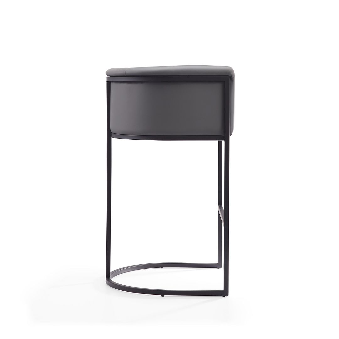 Manhattan Comfort Cosmopolitan 38"H Gray & Black Metal Barstool