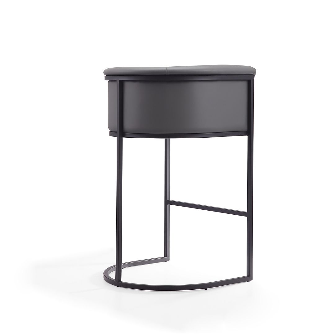 Manhattan Comfort Cosmopolitan 38"H Gray & Black Metal Barstool