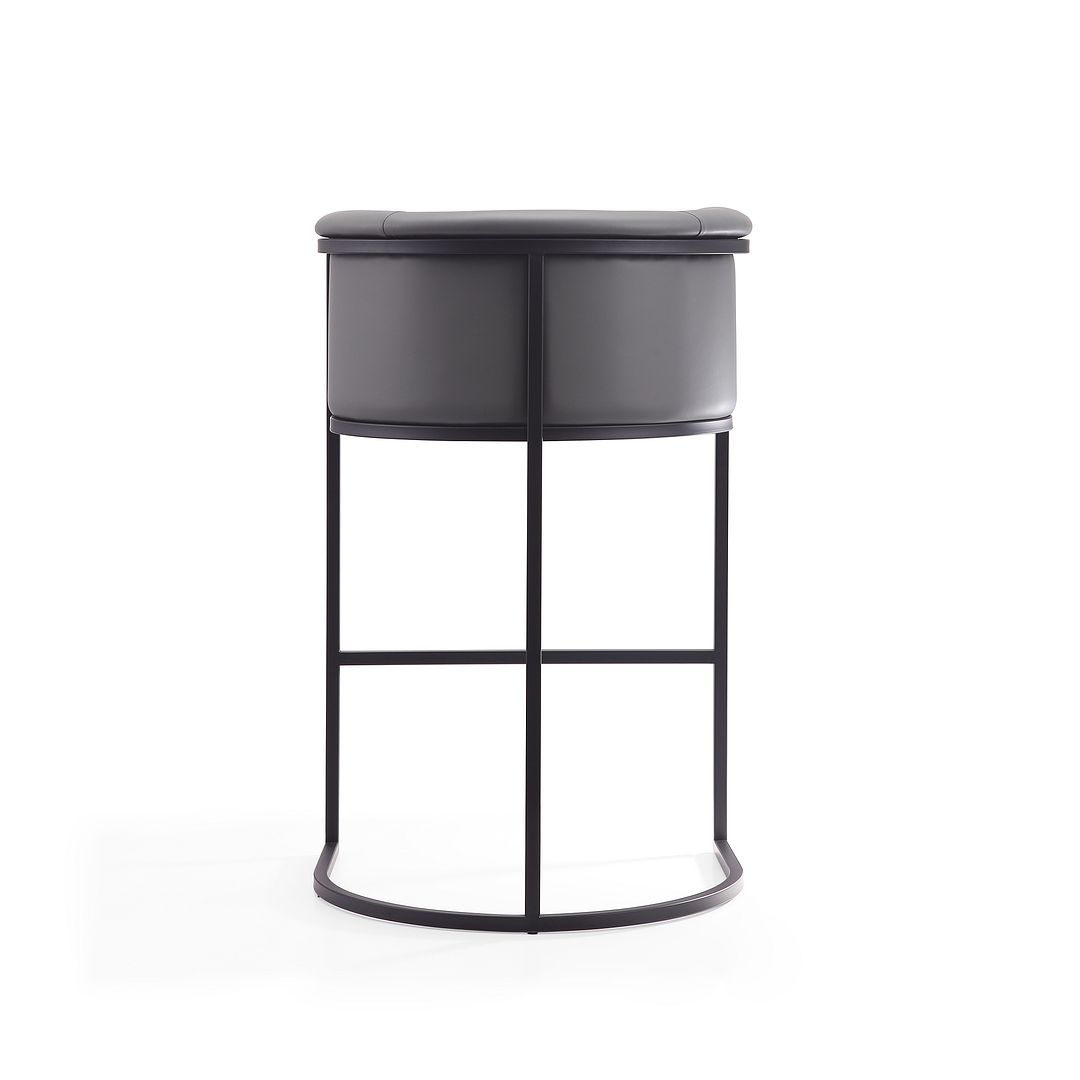 Manhattan Comfort Cosmopolitan 38"H Gray & Black Metal Barstool