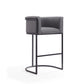 Manhattan Comfort Cosmopolitan 38"H Gray & Black Metal Barstool