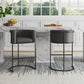 Manhattan Comfort Cosmopolitan 38"H Pebble & Black Metal Barstool