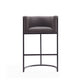 Manhattan Comfort Cosmopolitan 38"H Pebble & Black Metal Barstool
