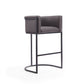 Manhattan Comfort Cosmopolitan 38"H Pebble & Black Metal Barstool