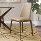 Manhattan Comfort Courding Tan & Walnut Faux Leather Dining Chair