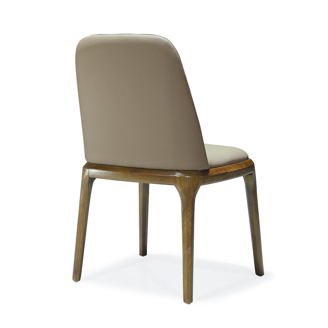 Manhattan Comfort Courding Tan & Walnut Faux Leather Dining Chair