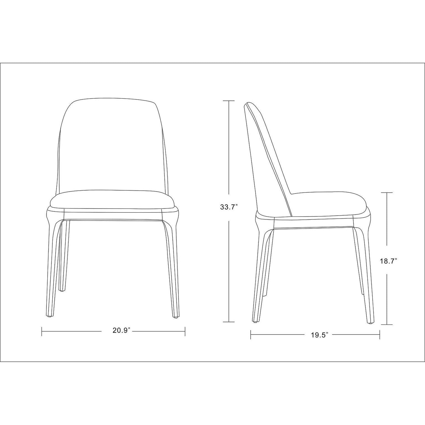 Manhattan Comfort Courding Tan & Walnut Faux Leather Dining Chair