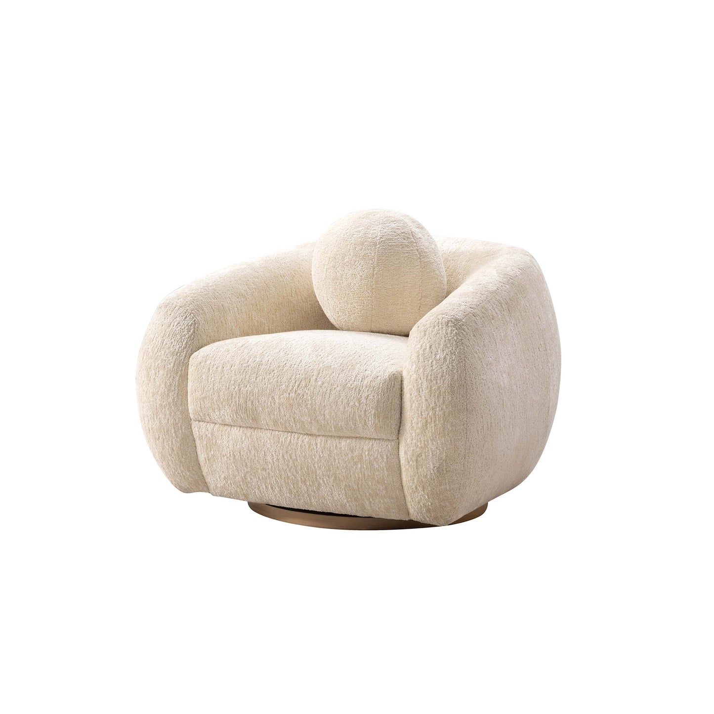 Manhattan Comfort Cream Modern Tribeca Chenille Accent Chair - Set of 2