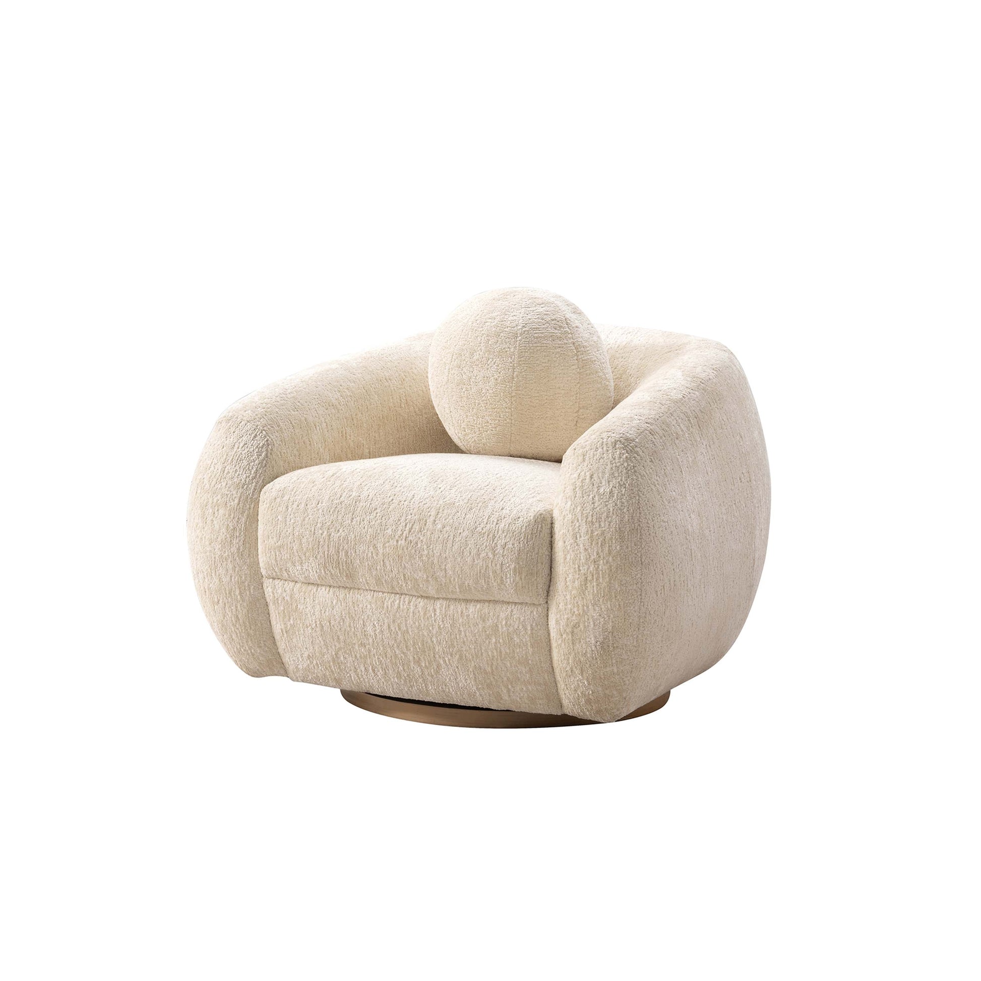 Manhattan Comfort Cream Modern Tribeca Chenille Accent Chair - Set of 2