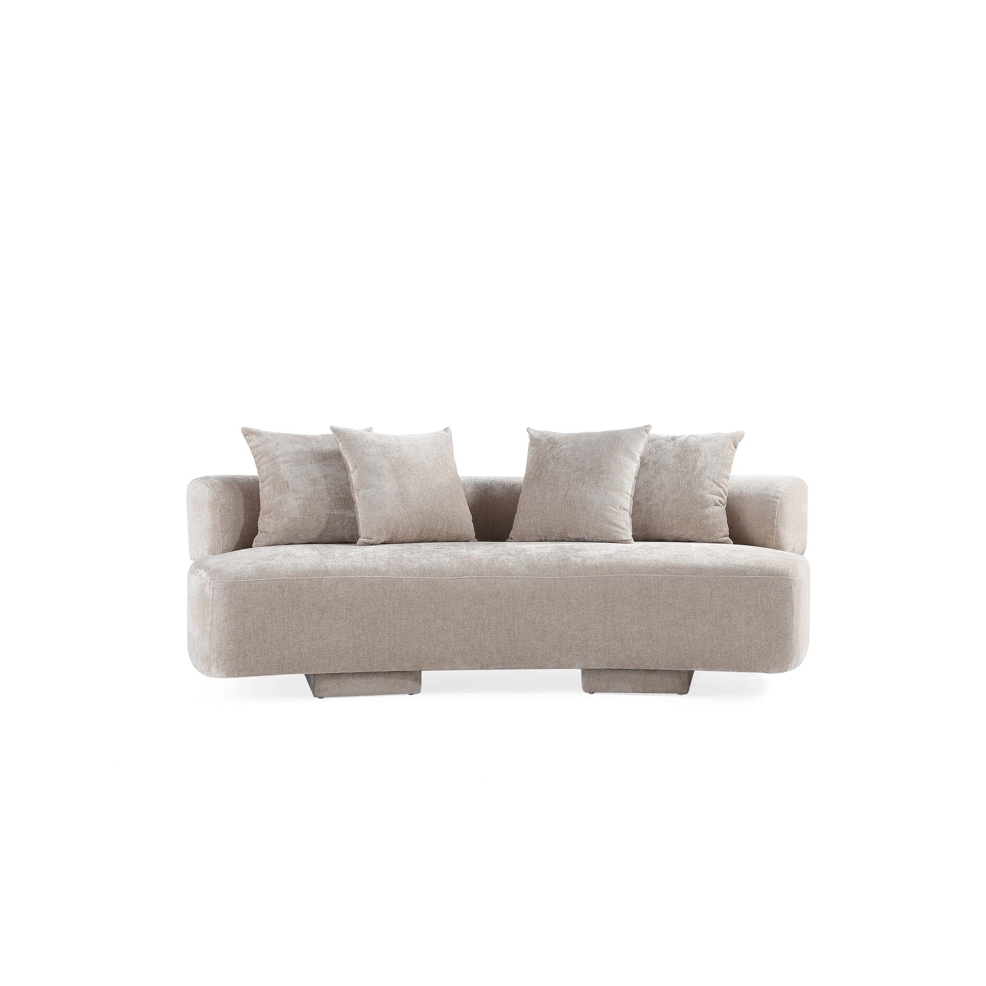 Manhattan Comfort Cream Modern Verandah Chenille 91" Sofa